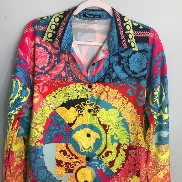 The Way Art To Wear Colorful Tunic Blouse Shirt Mini Dress SZ L QQ - Picture 2 of 8